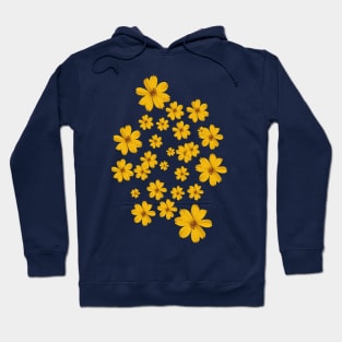 Daisy Flower minimal pattern yellow Hoodie